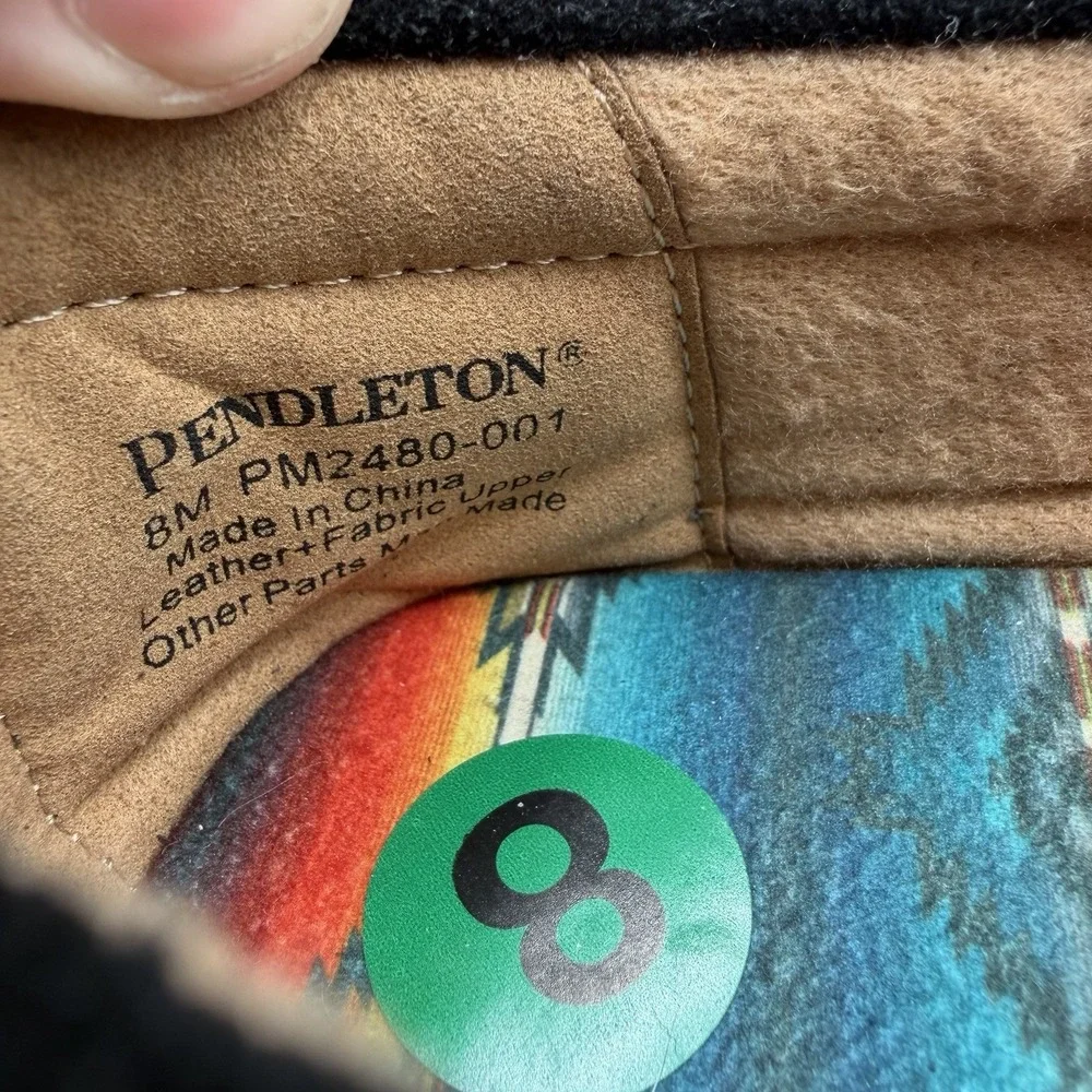 Pendleton Santillo Sunset Slippers Mens‎ 8 Black Aztec Slip On Comfort Moccasins